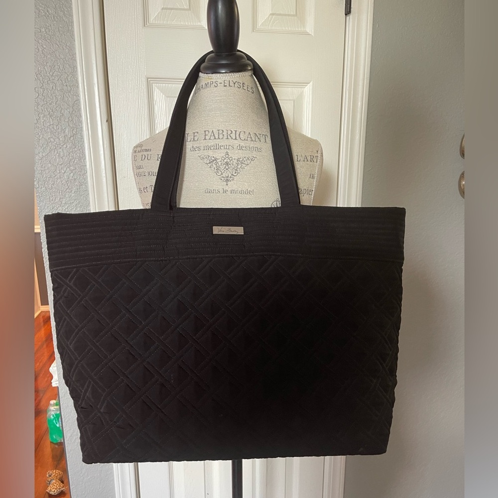 Vera Bradley Large Black Tote Travel Bag